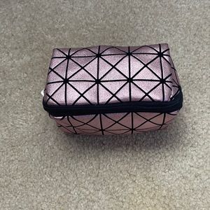 Pink and Black Metallic Makeup Bag